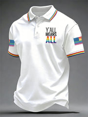 Men's Pride Month Y'All Means All Print Casual Top