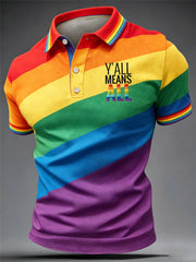 Men's Pride Month Y'All Means All Print Casual Top