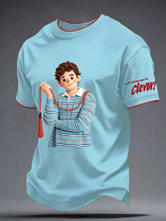 Men's Whatever's Clever Music Lover Printed T-shirt