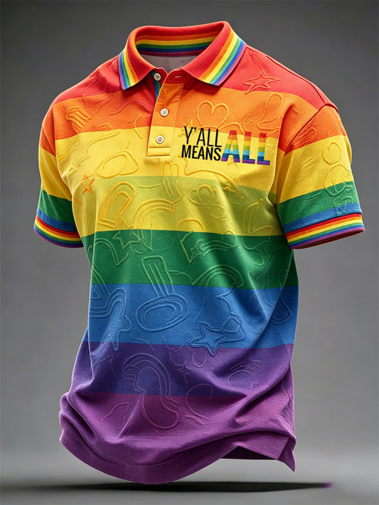 Men's Pride Month Y'All Means All Print Casual Top