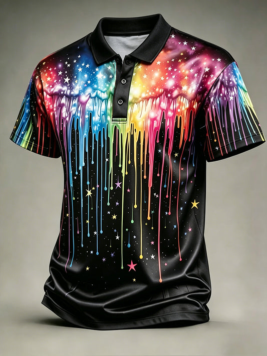 Men's LGBT Pride Month Rainbow Art Short Sleeve Top