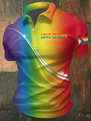 Men's Pride Month Love is Love Print Casual Top