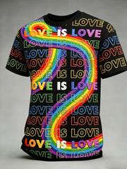 Men's Pride Month Love is Love Printed T-shirt
