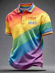 Men's Pride Month Love Wins Print Casual Top