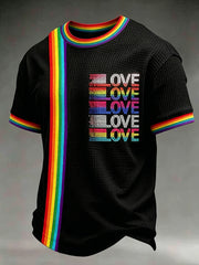 Men's LGBT Pride Month Rainbow Art  Waffle Short Sleeve Tee