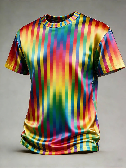 Men's LGBT Pride Month Rainbow Art Short Sleeve T-Shirt
