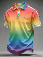 Men's LGBT Rainbow Month Rainbow Art Print Short Sleeve Top