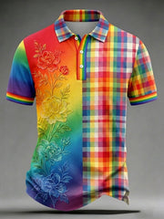 Men's LGBT Rainbow Month Rainbow Art Print Short Sleeve Top