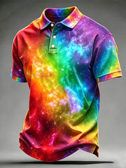 Men's LGBT Rainbow Month Rainbow Art Print Short Sleeve Top