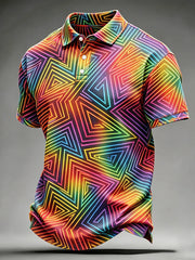 Men's LGBT Rainbow Month Rainbow Art Print Short Sleeve Top