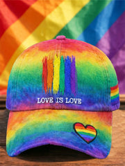 Unisex LGBT  Pride Month  Rainbow "LOVE IS LOVE" Art Print Hat