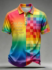 Men's LGBT Rainbow Month "We The People Means Everyone" Print Short Sleeve Top