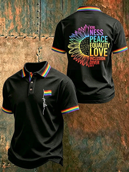 Men's LGBT Rainbow Month Rainbow Art Print Short Sleeve Top