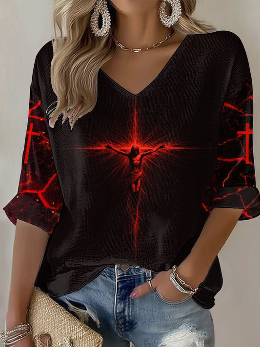 Women's Faith Print Casual T-shirt