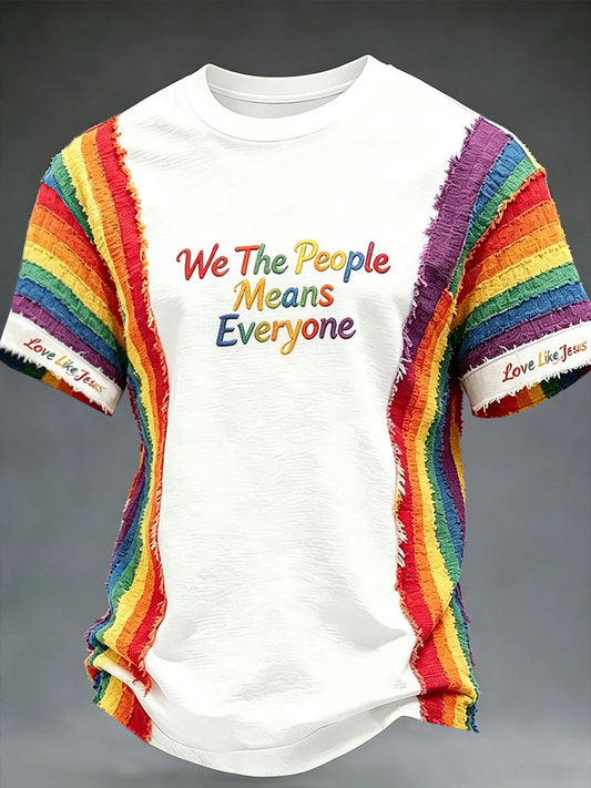 Men's Pride Month 'We The People Means Everyone' Printed Short Sleeve T-shirt
