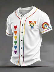 Men's Proud Rainbow Print Casual Top