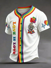 Men's Proud Rainbow Print Casual Top