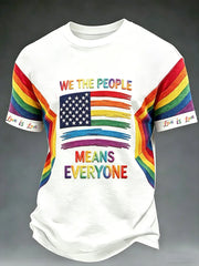 Men's Pride Month 'We The People Means Everyone' Printed Short Sleeve T-shirt