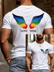 Men's LGBTQ Pride Month Love Wins Print Casual Tee