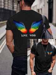 Men's LGBTQ Pride Month Love Wins Print Casual Tee