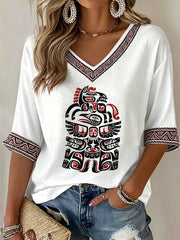 Women's Indigenous Totem Casual T-shirts