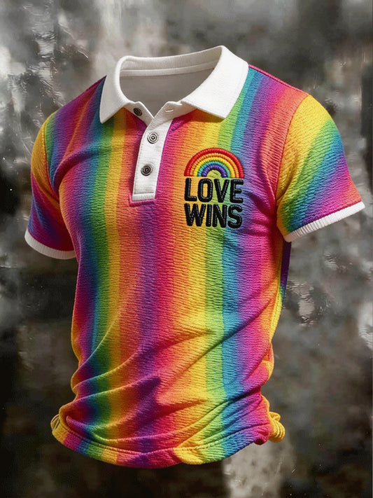 Men's Pride Month LGBT Art 'Love Wins' Short Sleeve Top