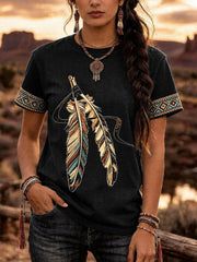 Women's Feather Print T-Shirt