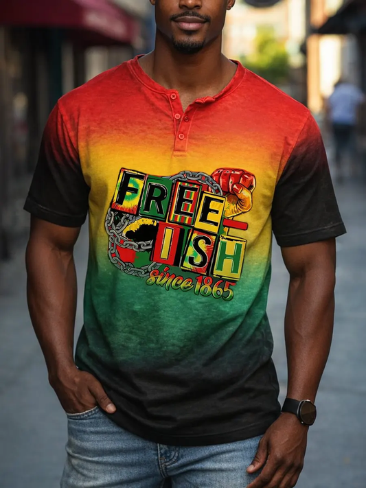 Men's Juneteenth Print short sleeve T-shirt