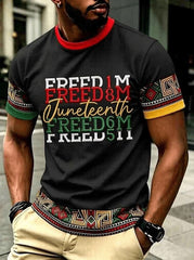 Men's Juneteenth 1865 Freedom Printed T-shirt