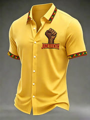 Men's Juneteenth Print Casual Shirt