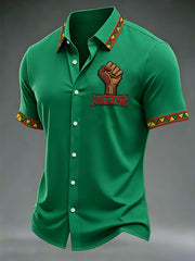 Men's Juneteenth Print Casual Shirt