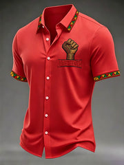 Men's Juneteenth Print Casual Shirt