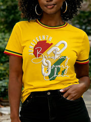 Women's Juneteenth Breaking Every Chain Print Casual Tee