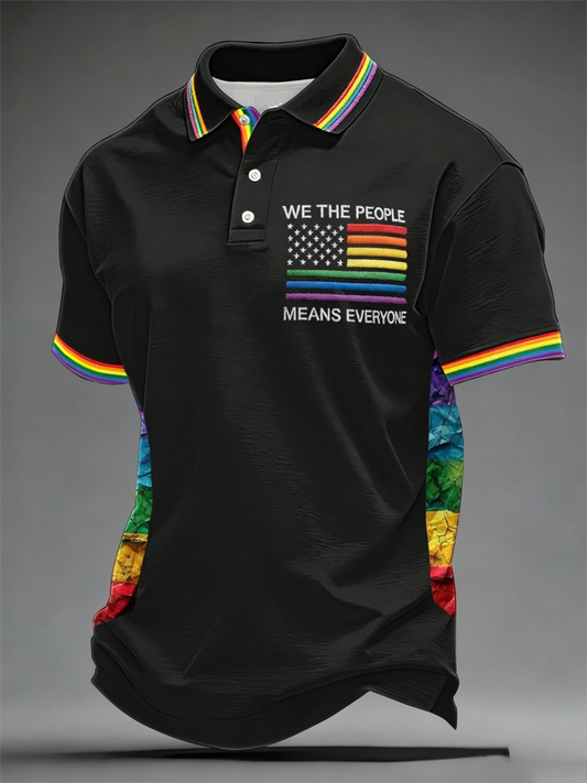 Men's Rainbow Pride Month Print polo shirt