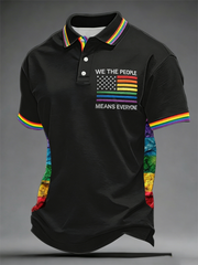Men's Rainbow Pride Month Print polo shirt
