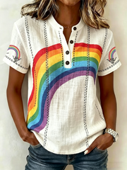 Women's Rainbow Pride Month Print short-sleeved T-shirt