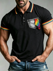 Men's Rainbow Pride Month Print polo shirt