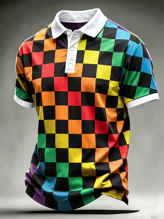 Men's Pride Month Rainbow Art Short Sleeve Top