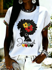 Women's Juneteenth Print short-sleeved T-shirt