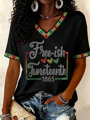 Women's Juneteenth Print short-sleeved T-shirt