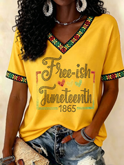 Women's Juneteenth Print short-sleeved T-shirt