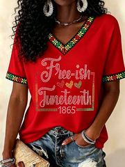 Women's Juneteenth Print short-sleeved T-shirt