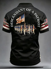 Men's 4th of July Descendant of Patroit Print Casual Tops