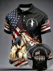 Men's 4th of July Descendant of Patroit Print Casual Tops