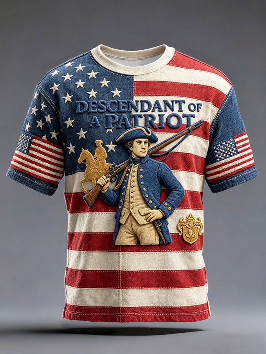 Men's 4th of July Descendant of Patroit Print T-shirt