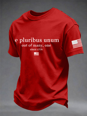 Men's E pluribus unum Printed imitation cotton short-sleeved T-shirt