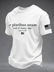 Men's E pluribus unum Printed imitation cotton short-sleeved T-shirt