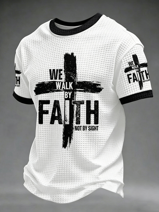 Men's We Walk By Faith Not By Sight Waffle Short Sleeve