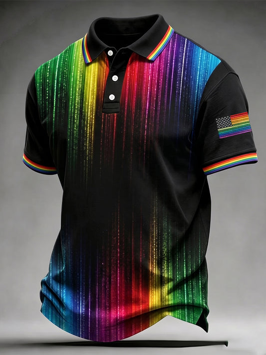 Men's Pride Month Rainbow Art Short Sleeve Top