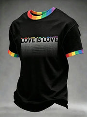 Men's Pride Month Rainbow Love Is Love  Short Sleeve T-shirt